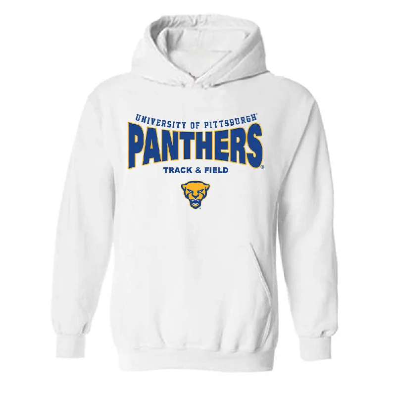 Pittsburgh - NCAA Women's Track & Field : Maya Maycock - Classic Fashion Shersey Hooded Sweatshirt Hoodie with Hem Frayed Vintage Worn