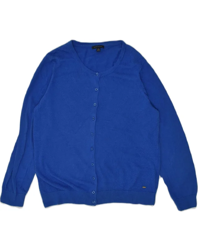TOMMY HILFIGER Womens Cardigan Sweater UK 18 XL Blue Cotton Knit Fabric Woven Fabric Fleece Fabric TOMMY HILFIGER Womens Cardigan Sweater UK 18 XL Blue Cotton Knit Fabric Woven Fabric Fleece Fabric