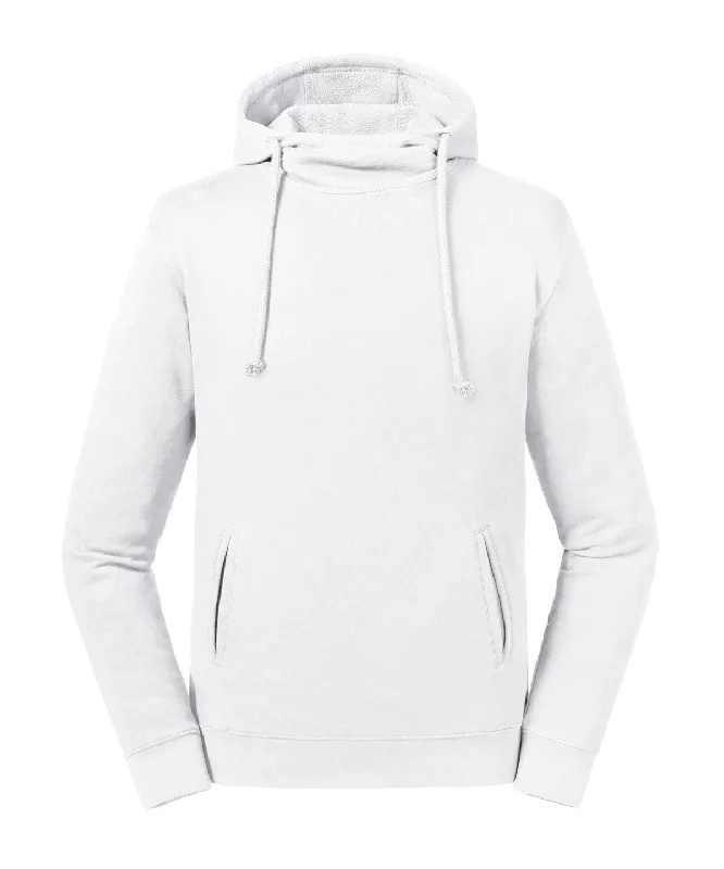 White - Pure organic high collar hooded sweatshirt Hoodie with Zipper Versatile Modern