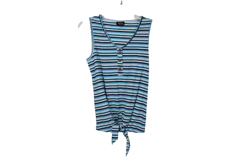 a.n.a Blue Striped Tank | XS turquoise tank top