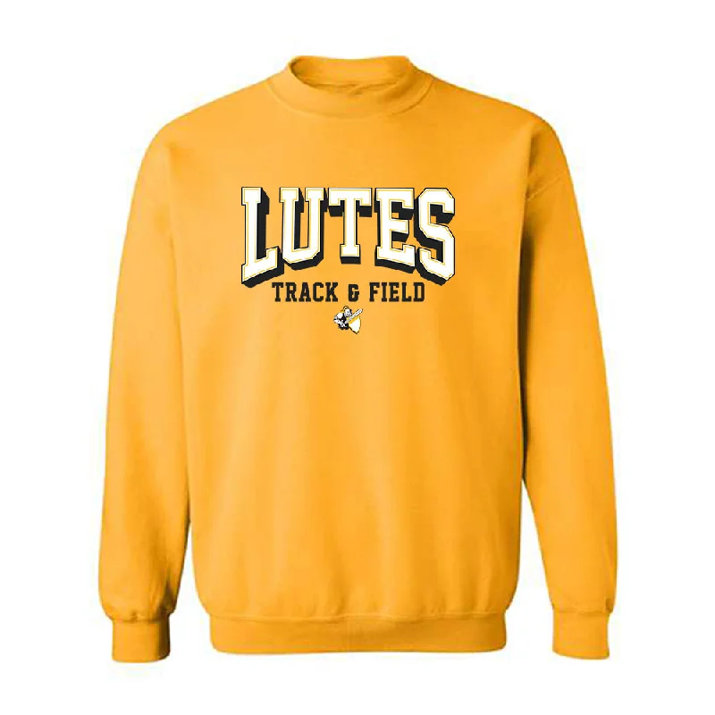 PLU - NCAA Women's Track & Field : Addy Hering - Classic Shersey Crewneck Sweatshirt Hoodie with Hem Applique Textured Unique