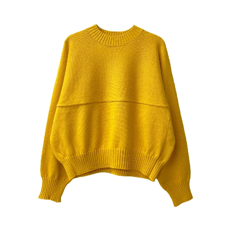 [beautiful people]fluffed cotton knitting pullover/YELLOW(1525210001) Flutter Sleeve Feminine