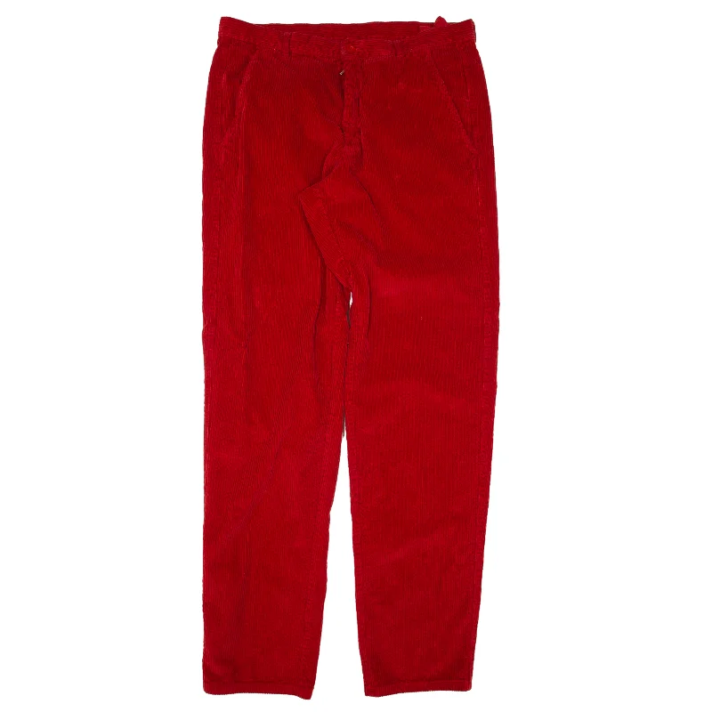 HISTORY Corduroy Trousers Red Regular Tapered Womens W36 L36 Trousers trendy modern