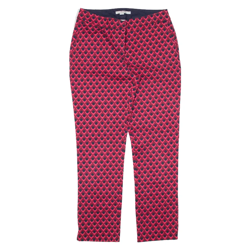 BODEN Polka Dot Trousers Pink Regular Tapered Womens W29 L28 Trousers Silk Elegant