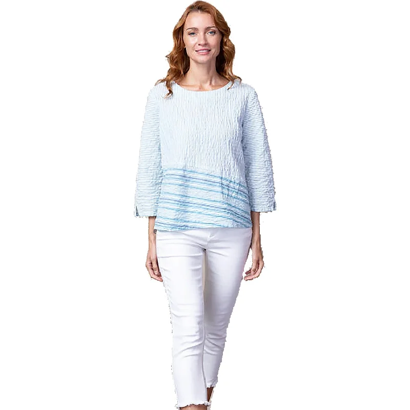 Women's Habitat Summer Stripe Pullover Ocean Stripes Bell Sleeve Stylish