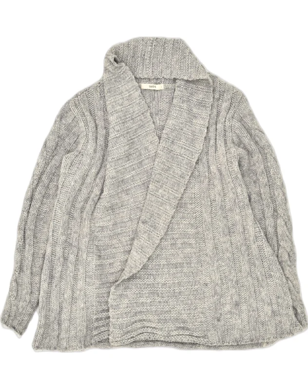 OASIS Womens Cardigan Sweater UK 10 Small Grey Acrylic Cable Knit Ribbed Knit Lace Knit OASIS Womens Cardigan Sweater UK 10 Small Grey Acrylic Cable Knit Ribbed Knit Lace Knit