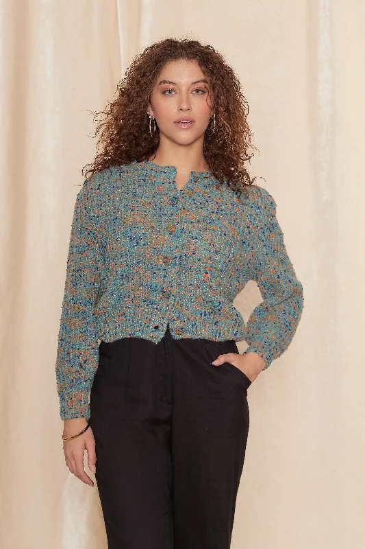 Kristy Cardigan Mesh Blend Leather Blend Suede Blend