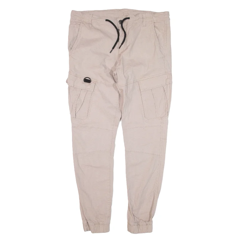 DENIM 1982 Cargo Trousers Beige Regular Tapered Womens W34 L29 Trousers luxurious high-end