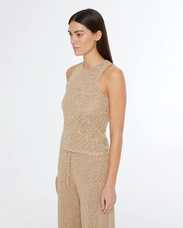 Linen Knit Tank low neck tank