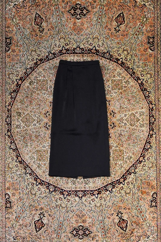 2TUCK SKIRT (BLACK) chiffon skirt floaty