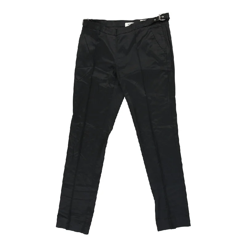 Moschino Jeans Trousers - 32W UK 10 Black Cotton Blend Trousers Leather Faux