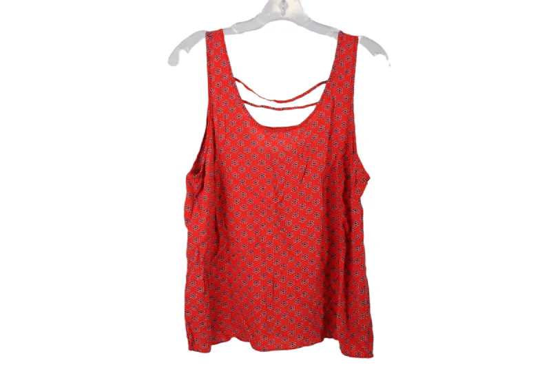 Red Patterned Tank | M flirty tank top