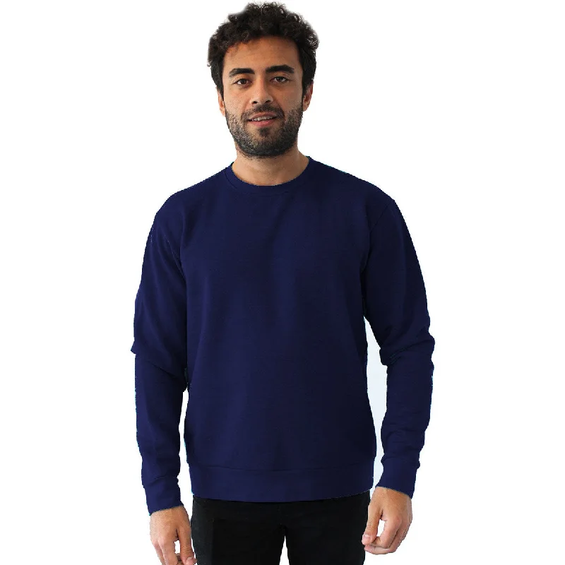 Next Level Unisex Heather Midnight Navy Pullover PCH Crewneck Sweatshirt Bell Sleeve Stylish