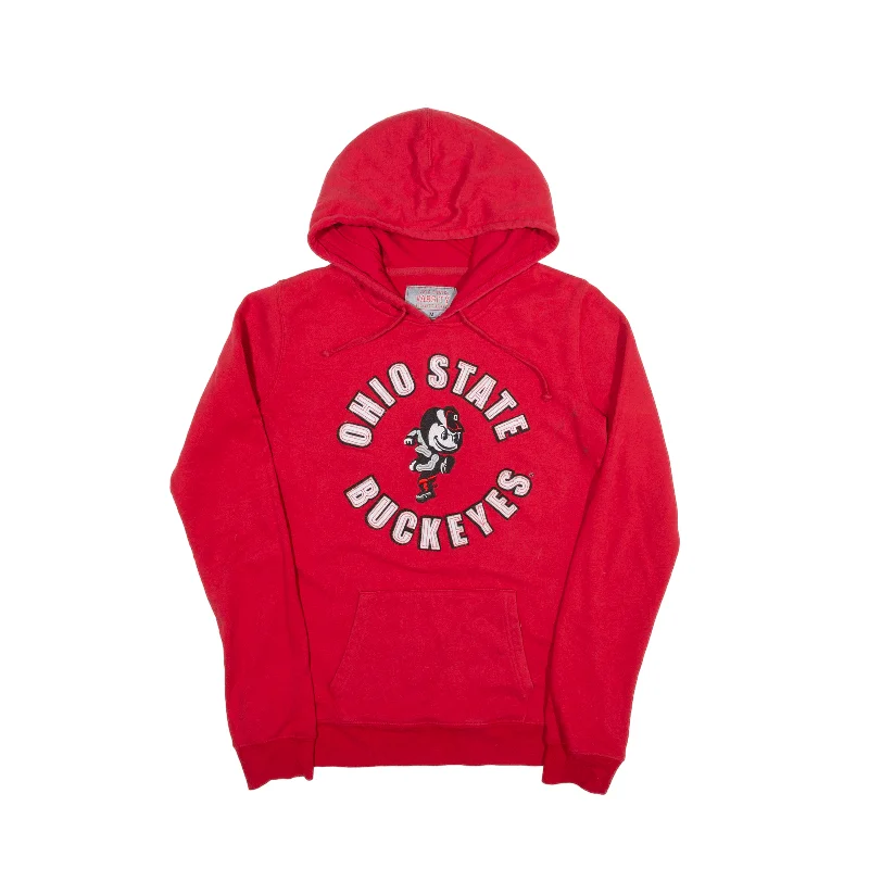OHIO STATE VARSITY Buckeyes Hoodie Red Pullover Womens M Notched Neck Pullover