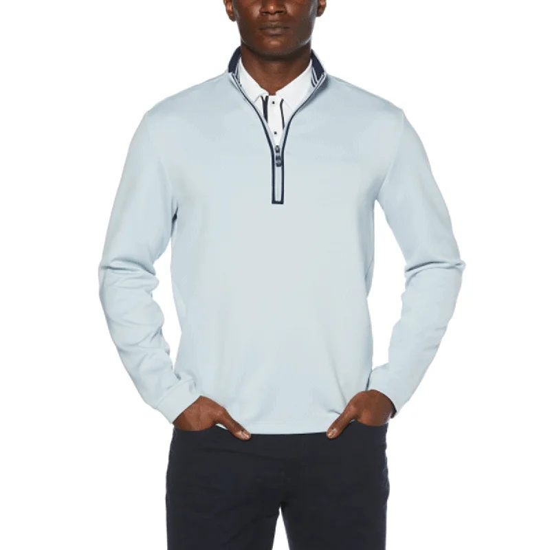 Original Penguin Unisex Pearl Blue Clubhouse Mock Pullover Tapered Sleeve Pullover