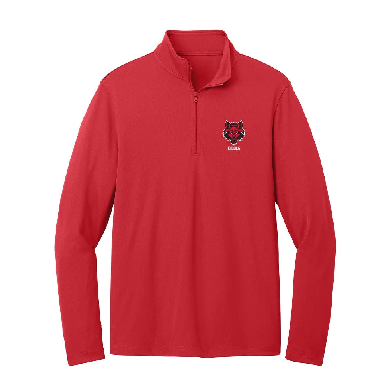 Arkansas State - NCAA Women's Bowling : Aubrey Kiddle - Lightweight Quarter Zip Jacket Plaid Jacket Tartan Jacket Houndstooth Jacket