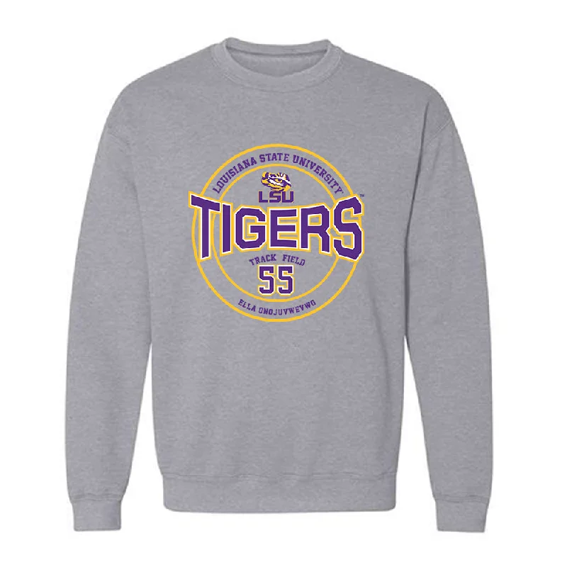 LSU - NCAA Women's Track & Field : Ella Onojuvwevwo - Classic Fashion Shersey Crewneck Sweatshirt Hoodie with Emblem Brand Identity