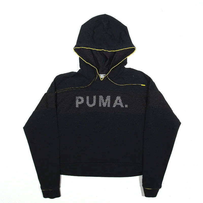 PUMA Hoodie Black Pullover Womens XS Boat Neck Sweater