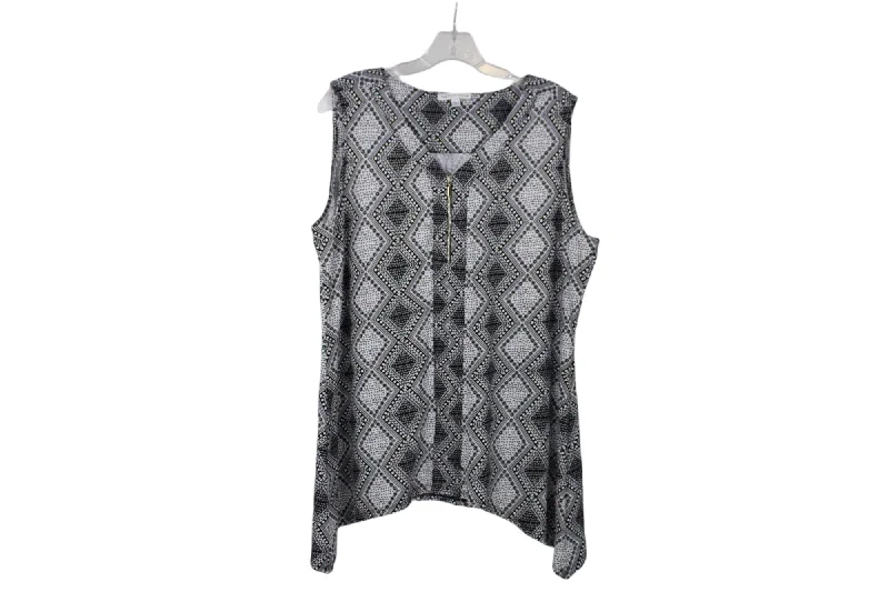 Notations Black Pattern Tank Top | L gold tank top