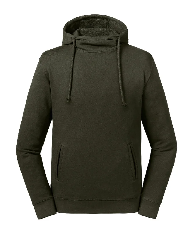 Dark Olive - Pure organic high collar hooded sweatshirt Hoodie with Lining Warm Insulated Dark Olive - Pure organic high collar hooded sweatshirt Hoodie with Lining Warm Insulated
