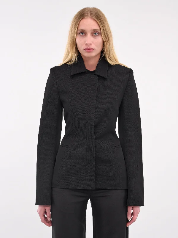 Parise Jacket (J-097-NERO) Herringbone Jacket Checkered Jacket Solid Jacket