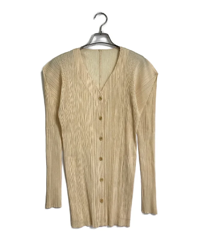 [Pre-owned] PLEATS PLEASE Pleated cardigan PP71-JD246 PP71-JD246 Solid Color Striped Floral Print