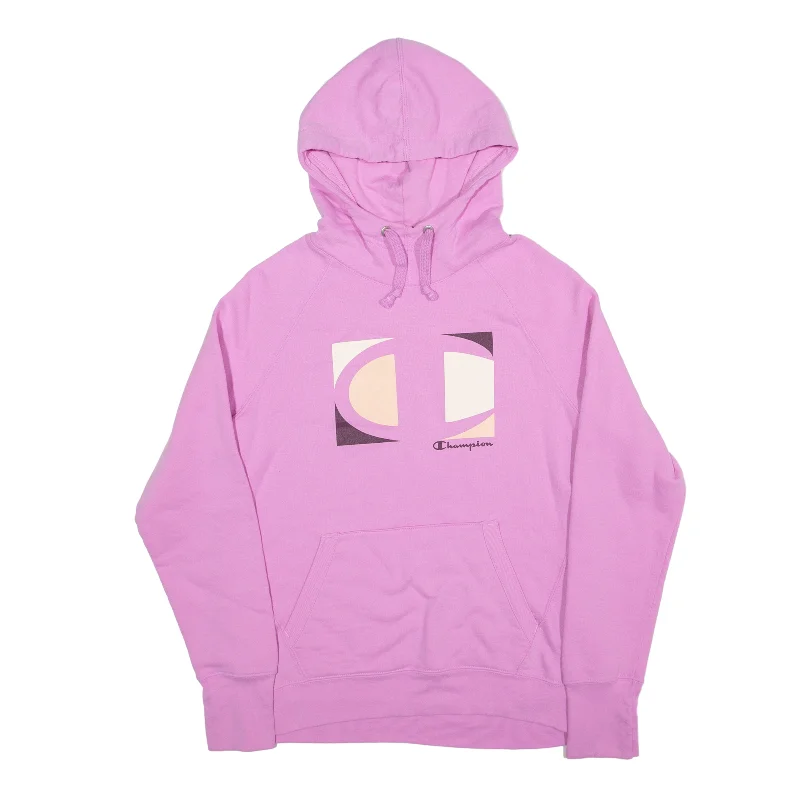 CHAMPION Hoodie Pink Pullover Womens S One Shoulder Top