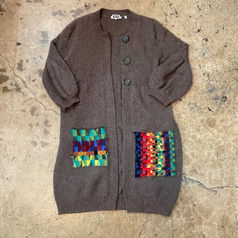 Yokishop - Mixed Print Pocket Cardigan Cardigan Knitwear Sweater