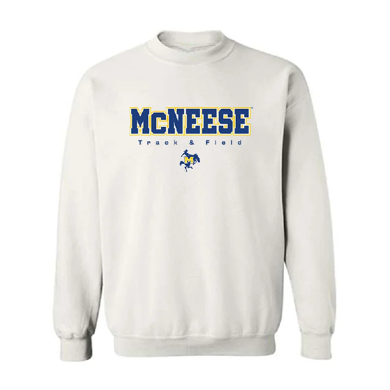 McNeese State - NCAA Women's Track & Field : Brianna Underwood - Classic Shersey Crewneck Sweatshirt Hoodie with Typography Text Message