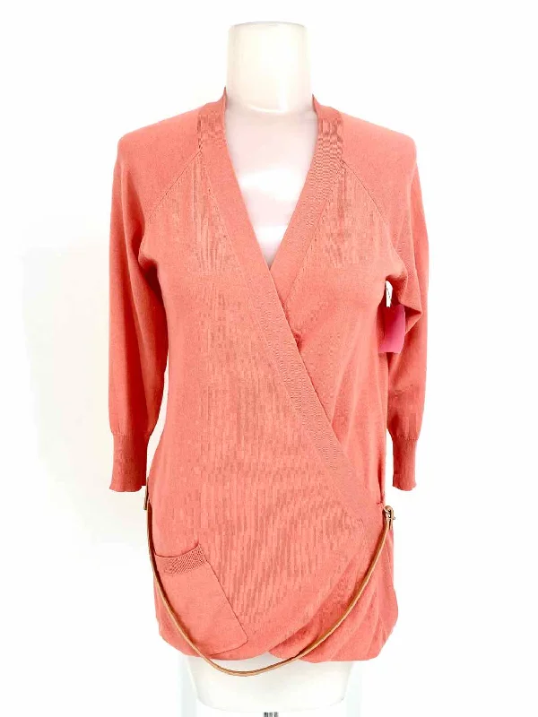 9/15 Women's Coral Wrap Belted Size S Cardigan Iron Safe Non-Iron Wrinkle Free