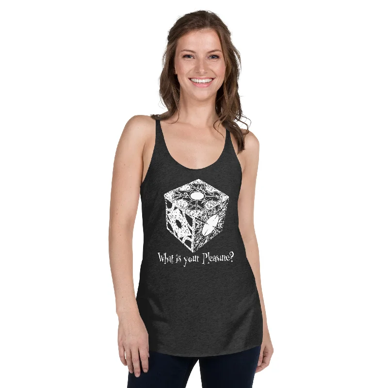 Puzzle Box - What is your Pleasure? Women's Racerback Tank Top Shirt yoga tank top