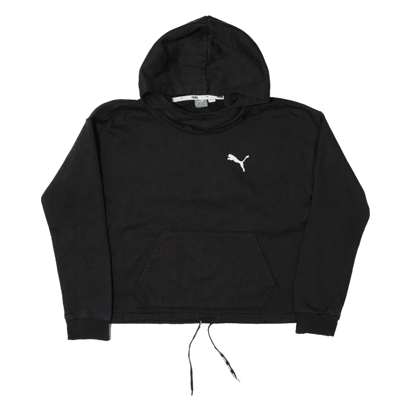 PUMA High Neck Hoodie Black Pullover Womens S Spaghetti Sleeve Top