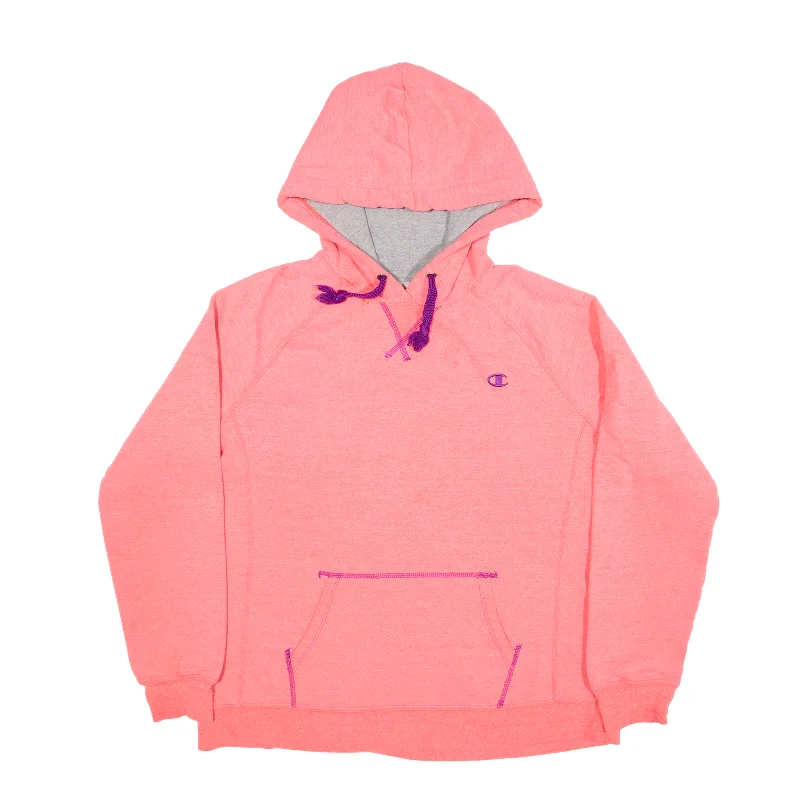CHAMPION Hoodie Pink Pullover Womens L Wrist Length Sleeve