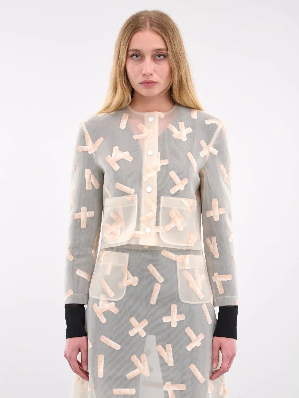 Bandaid Jacket (0007-BANDAID-ECRU) Appliqued Jacket Beaded Jacket Sequined Jacket