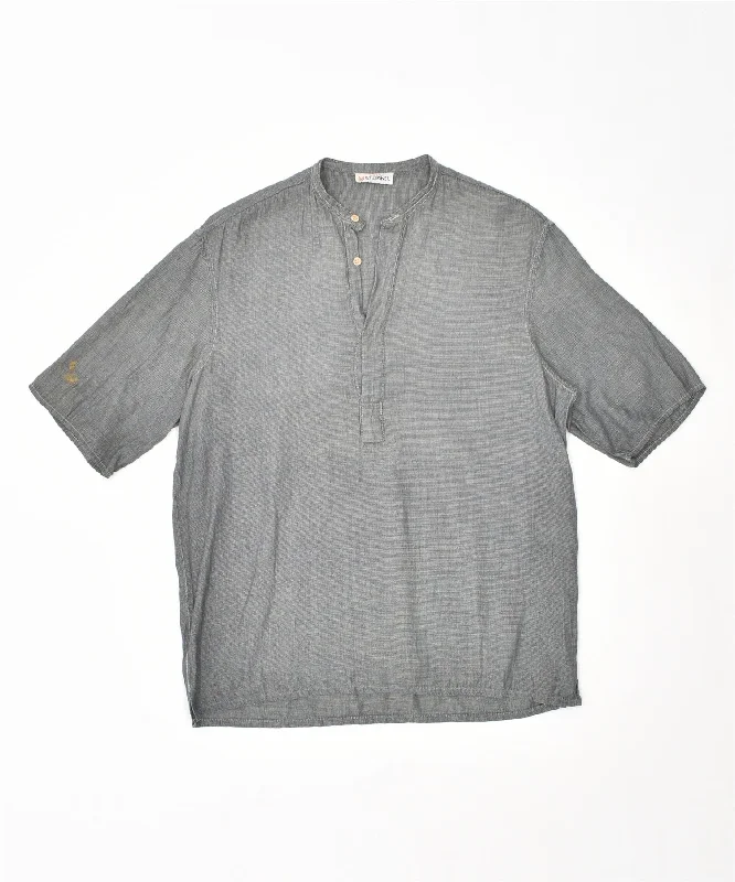 STEFANEL Womens Short Sleeve Pullover Shirt UK 12 Medium Grey Flecked Short Sleeve Top