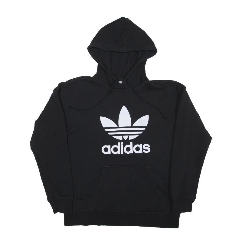 ADIDAS Hoodie Black Pullover Womens UK 8 Leg Sleeve Comfort