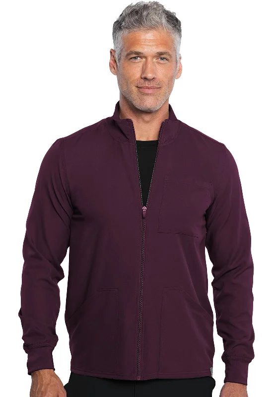Men's Zip Front Jacket By Medcouture  XXS-3XL  / Wine Satin Fabric Silk Fabric Chiffon Fabric