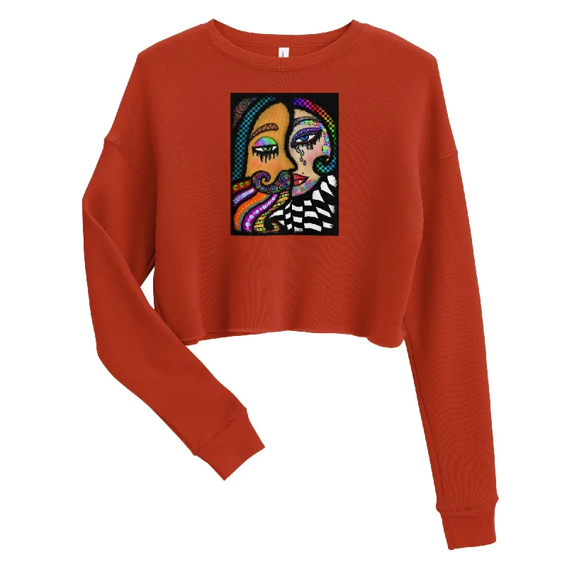 CYRUS THE GREAT Women's Crop Sweatshirt Hoodie with Double Zipper Versatile Adjustable