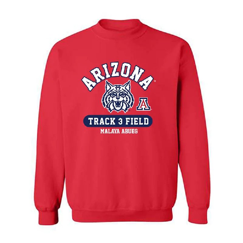 Arizona - NCAA Women's Track & Field : Malaya Abueg - Classic Fashion Shersey Crewneck Sweatshirt Hoodie with Rolled Sleeves Casual Relaxed