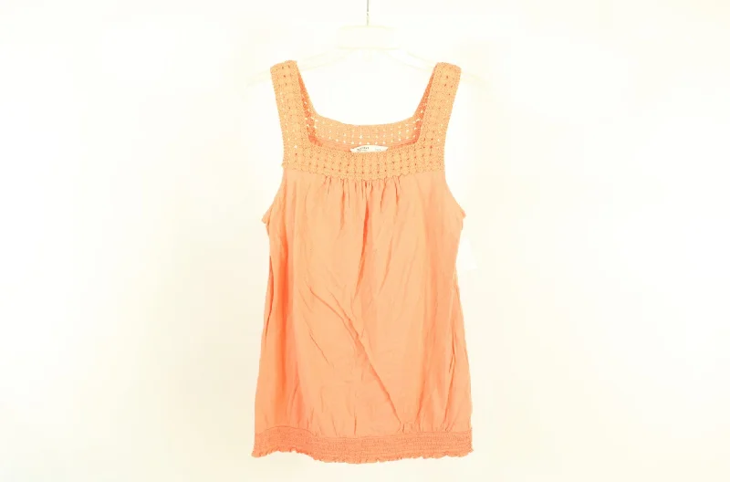 Old Navy Orange Crocheted Strap Tank | Size S cherry red tank