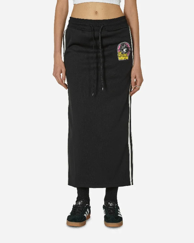 Classic Collage Long Skirt Black cashmere skirt soft