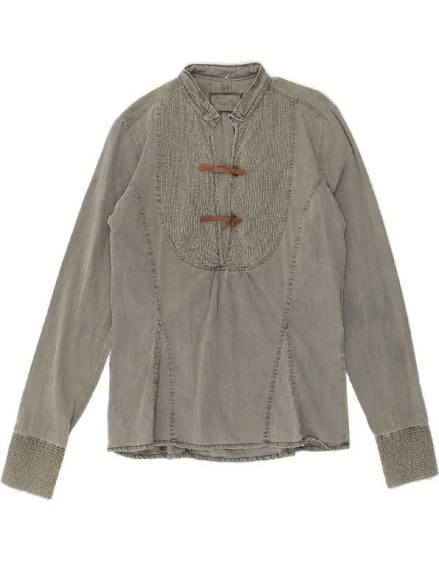 REPLAY Womens Pullover Shirt UK 14 Large Grey Thin Wool Pullover