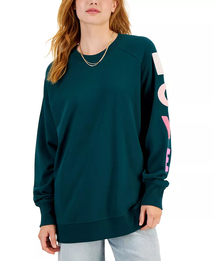 REBELLIOUS ONE - Love Sleeve Crewneck Sweatshirt Hoodie with Cuffed Sleeves Snug Secure REBELLIOUS ONE - Love Sleeve Crewneck Sweatshirt Hoodie with Cuffed Sleeves Snug Secure