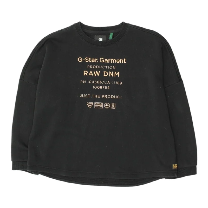 G Star Raw Womens Black Sweatshirt | Vintage Casual Streetwear Pullover Jumper Wide Sleeve Pullover G Star Raw Womens Black Sweatshirt | Vintage Casual Streetwear Pullover Jumper Wide Sleeve Pullover