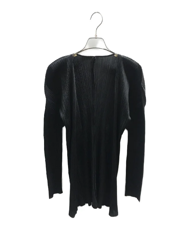 [Pre-owned] PLEATS PLEASE pleated cardigan PP04-J0607 Mesh Cardigan Canvas Denim