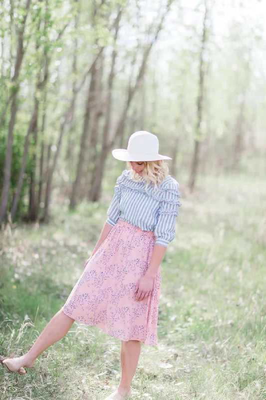 Floral Midi Skirt patchwork skirt art