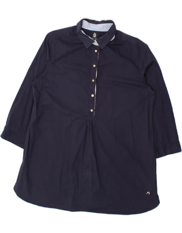 MARINA YACHTING Womens 3/4 Sleeve Pullover Shirt UK 20 2XL Navy Blue Wrist Length Sleeve MARINA YACHTING Womens 3/4 Sleeve Pullover Shirt UK 20 2XL Navy Blue Wrist Length Sleeve