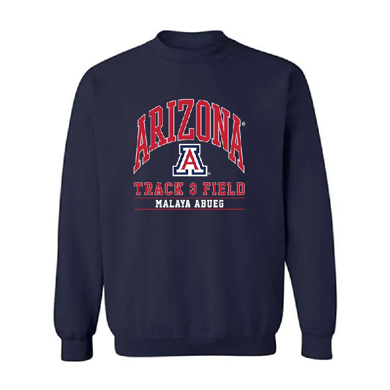 Arizona - NCAA Women's Track & Field : Malaya Abueg - Classic Fashion Shersey Crewneck Sweatshirt Hoodie with Hidden Zipper Minimalist Clean