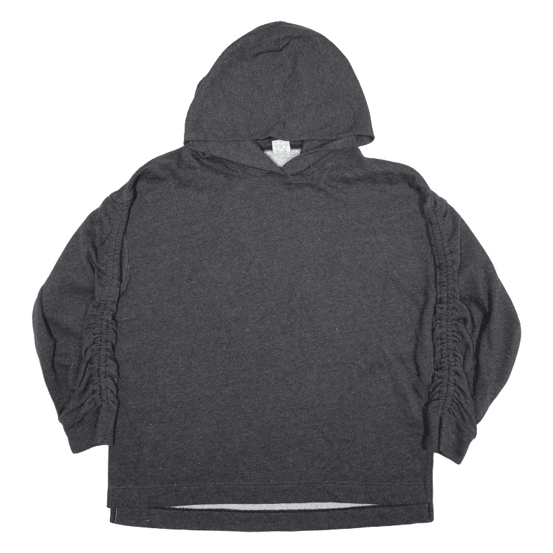 NEW BALANCE Hoodie Grey Pullover Womens L Boat Neck Sweater