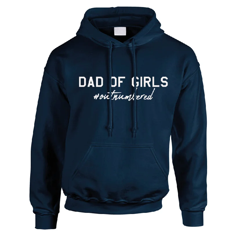 Dad Of Girls Hashtag Outnumbered Hoodie (MRK X) Hoodie with Tie-Dye Psychedelic Retro